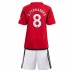 Manchester United Bruno Fernandes #8 Hjemmedraktsett Barn 2023-24 Korte ermer (+ Korte bukser)